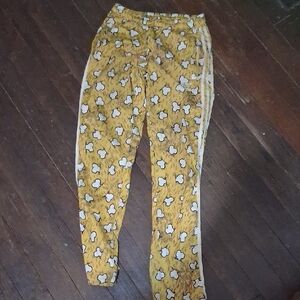 Adidas Yellow Joggers with Black and White Design